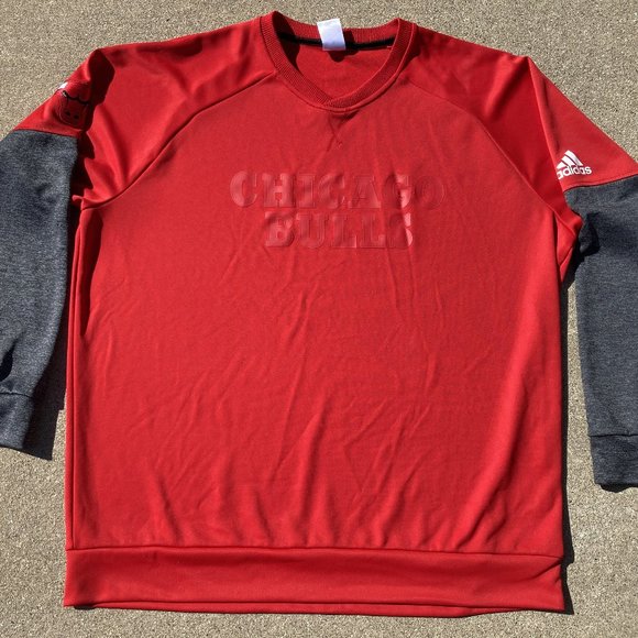 Chicago Bulls Men's 2016 X-Mas adidas Throwback Pullover Sweatshirt - Red 2XL - Picture 3 of 11